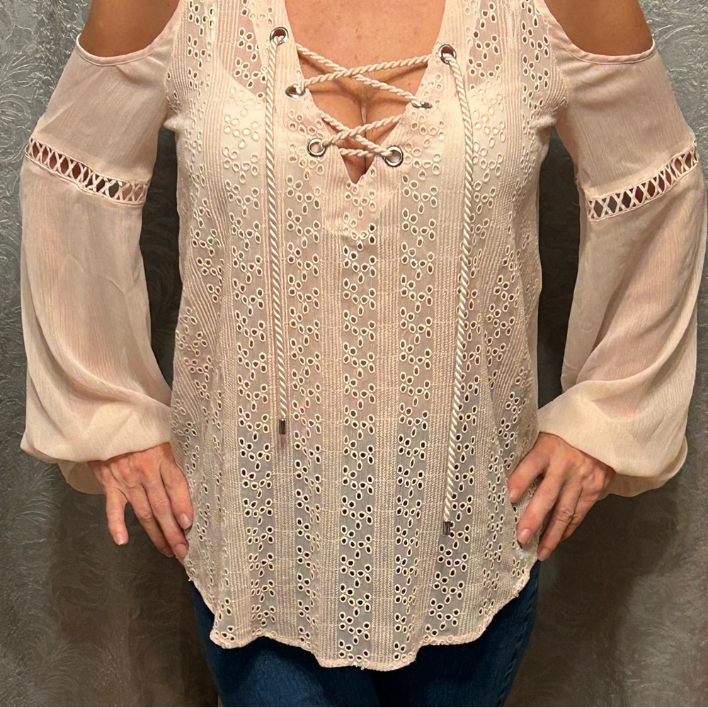 Cold shoulder pink top - sheet